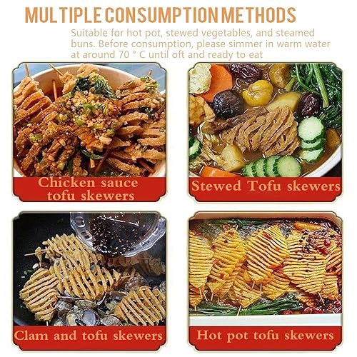 Miniatura 5 de Brochetas de cuajada de frijoles fritos sin firma, brochetas extra firmes de tofu de seda orgánica, palitos de cuajada de frijoles secos de primera