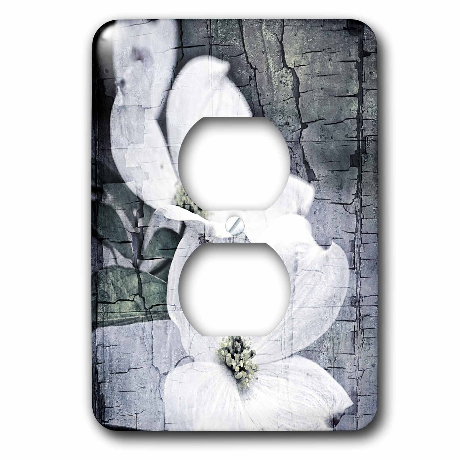 Cache-prise style campagne chic blanc 3dRose LSP_57276_6 pour une ambiance de salon cosy