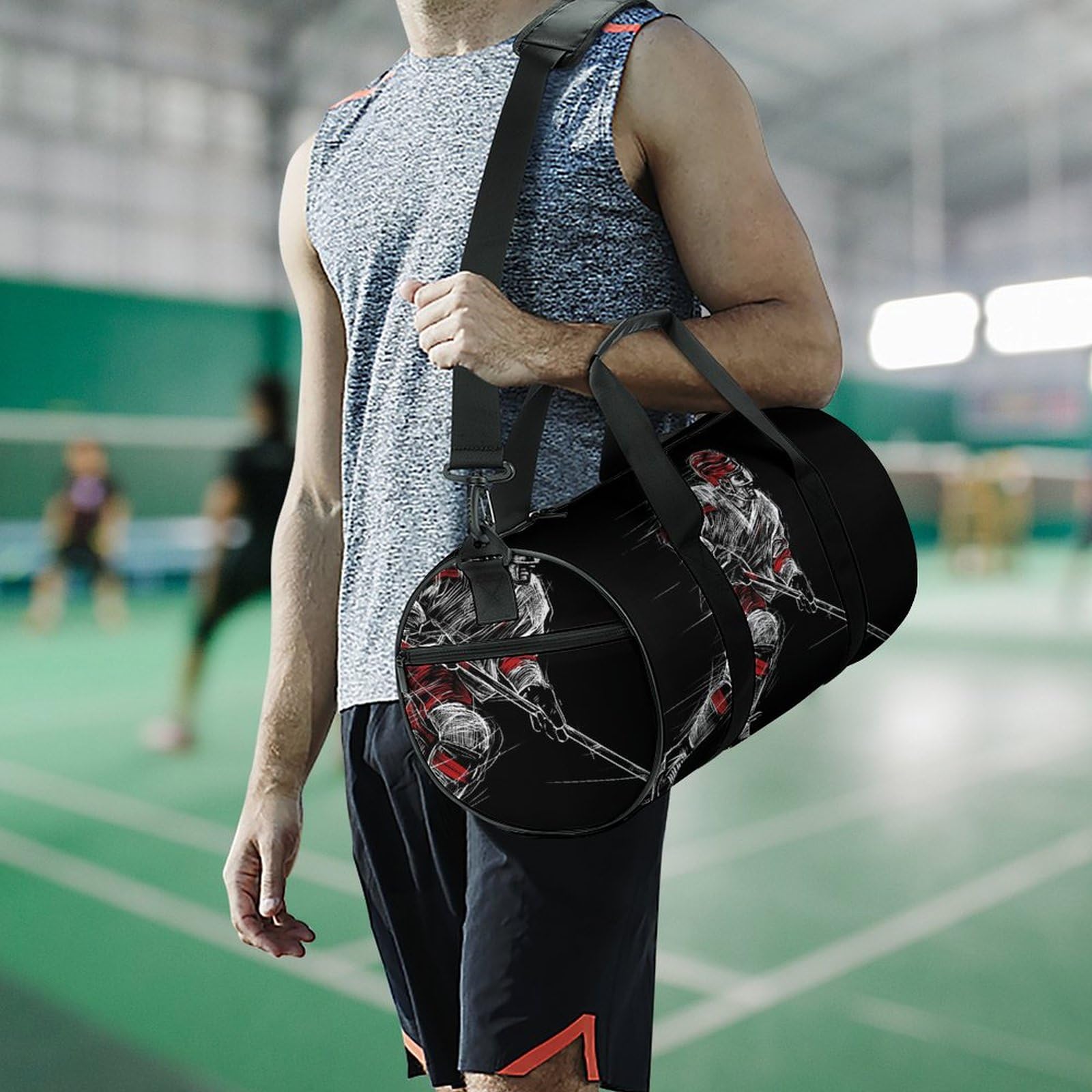 Hockey sur Glace Sac De Sport Gym Sac De Voyage Sac Week-End Duffel Bag pour Camping Randonnée Voyage 45x23x23cm