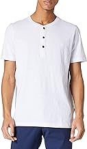 camel active Men's Short-Sleeved Henley T-Shirt with Button Placket