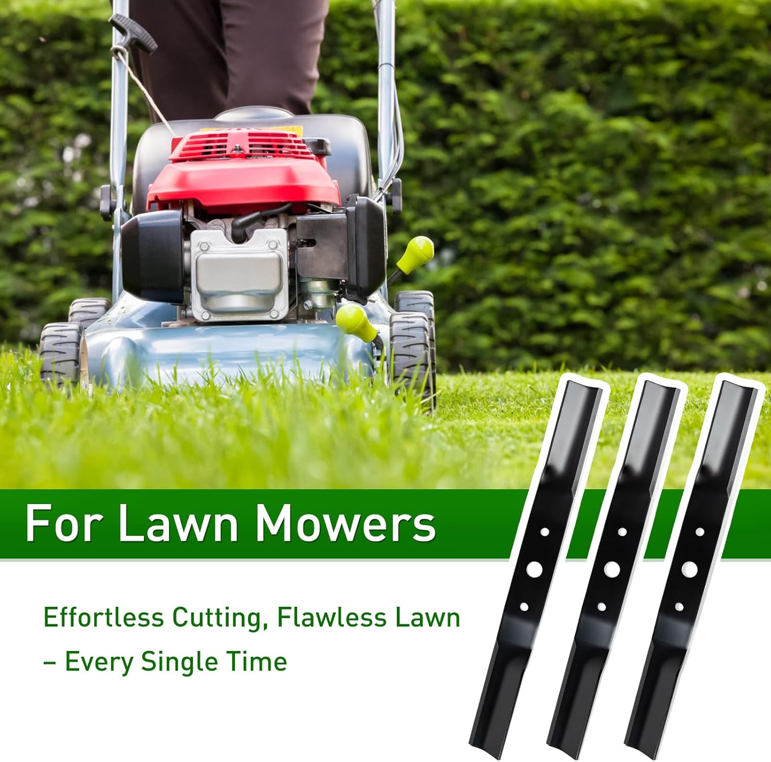 91-585 Mower Blades Compatible with Woods 72" Decks Prd7200 Rd72 Rd7200 Rd7200-2, Heavy Duty Blade Replace 1008199 1008199kt 10081899kt2, 3 Pack