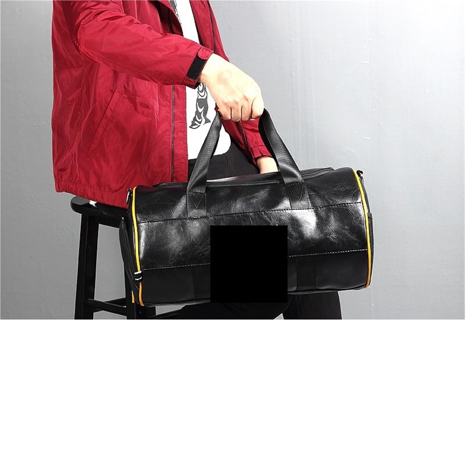 Große Leder-Sporttasche Fitness Reisetasche Trockenen Trennung Männer Fitness Sport Tasche Frauen Hand-gehalten für Männer Trainingsbag