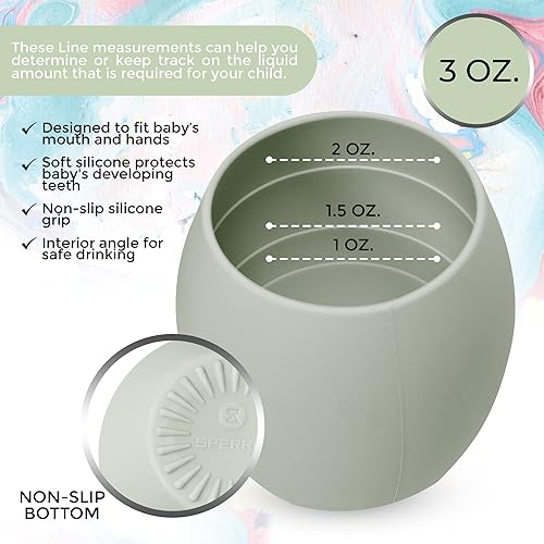 Miniatura 9 de Taza de silicona para bebé, taza de entrenamiento para niños pequeños, taza abierta para el destete LED del bebé, paquete de 2 tazas para bebés que