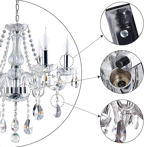 Miniatura 3 de Moderna y contemporánea elegante lámpara de cristal K9, lujosa lámpara colgante de techo con 6 luces para sala de estar, dormitorio y comedor,