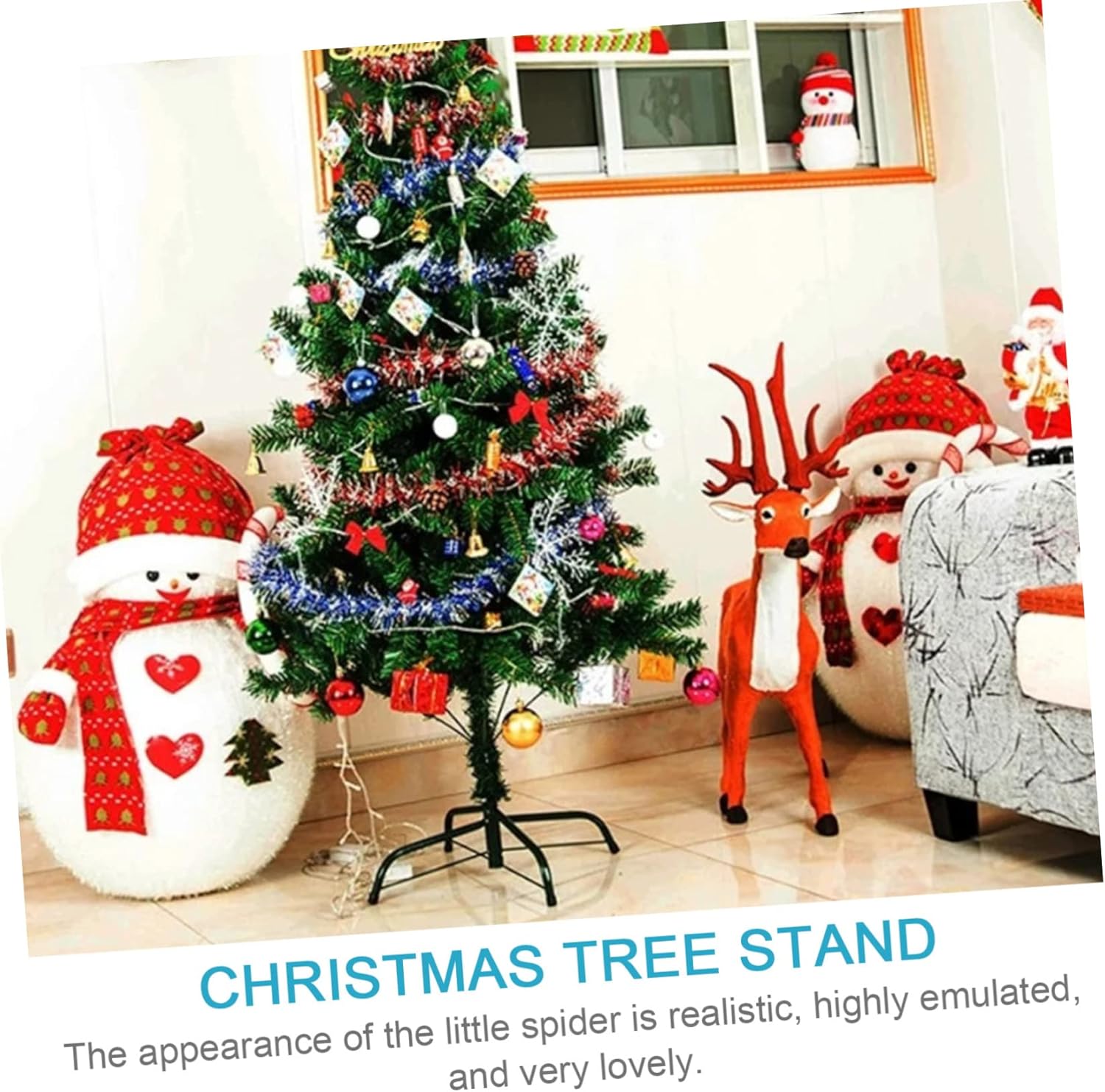 SHOWERORO 1pc Artificial Christmas Tree Stand Xmas Tree Bracket for Trunk Sturdy Holder Screw Fixing for Easy Installation Stability for Holiday Decor