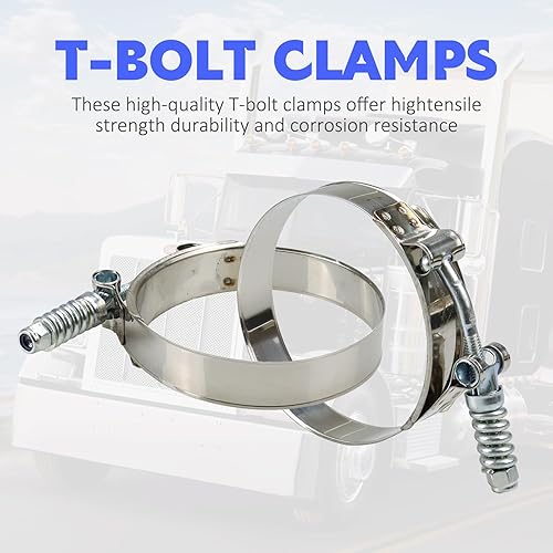 Miniatura 5 de Funda de silicona para enfriador de aire de carga CAC de 3 x 5.2 pulgadas, con perno en T, compatible con Ford F250 F350 F450 F550 6.0L Powerstroke