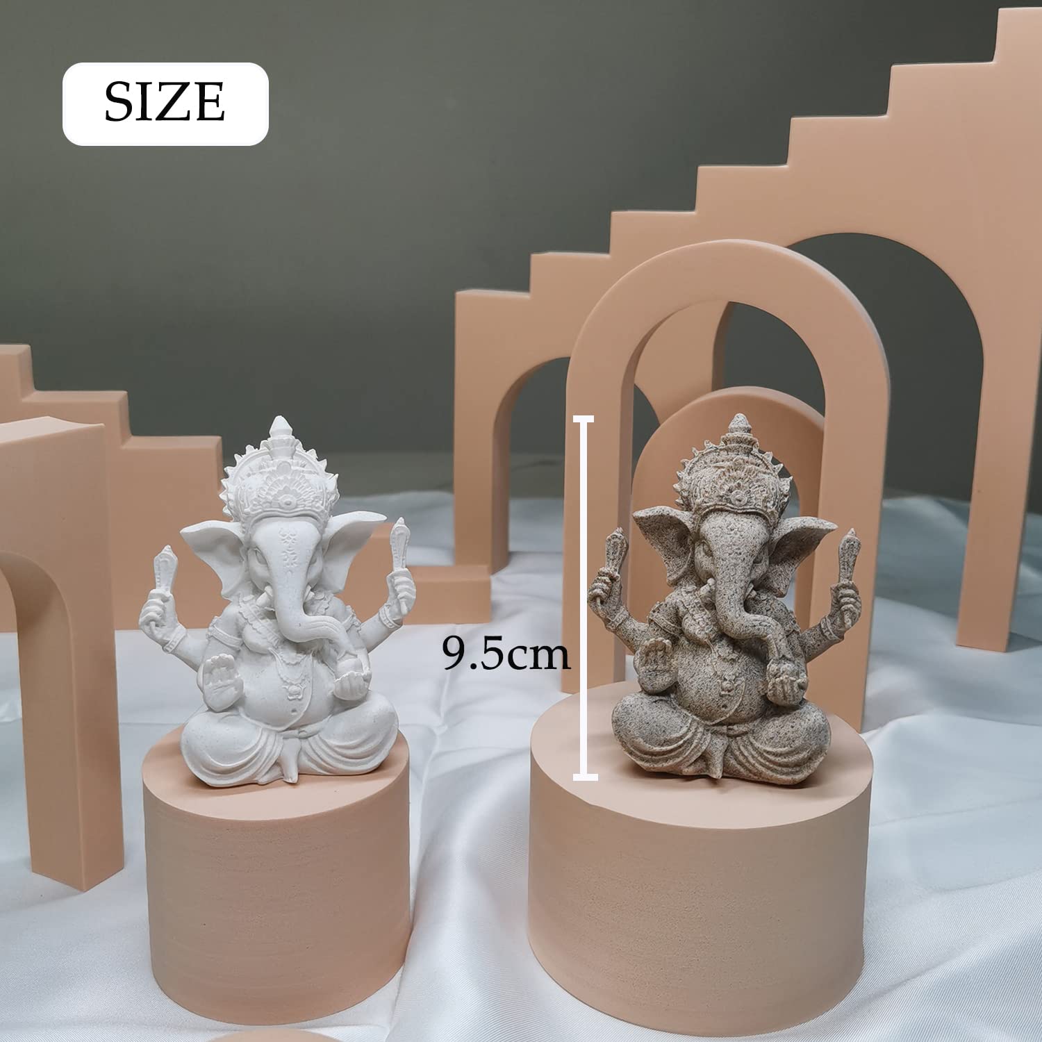 Figurki dekoracyjne, dekoracja salonu, indyjska Ganesha, Home Store (białe)