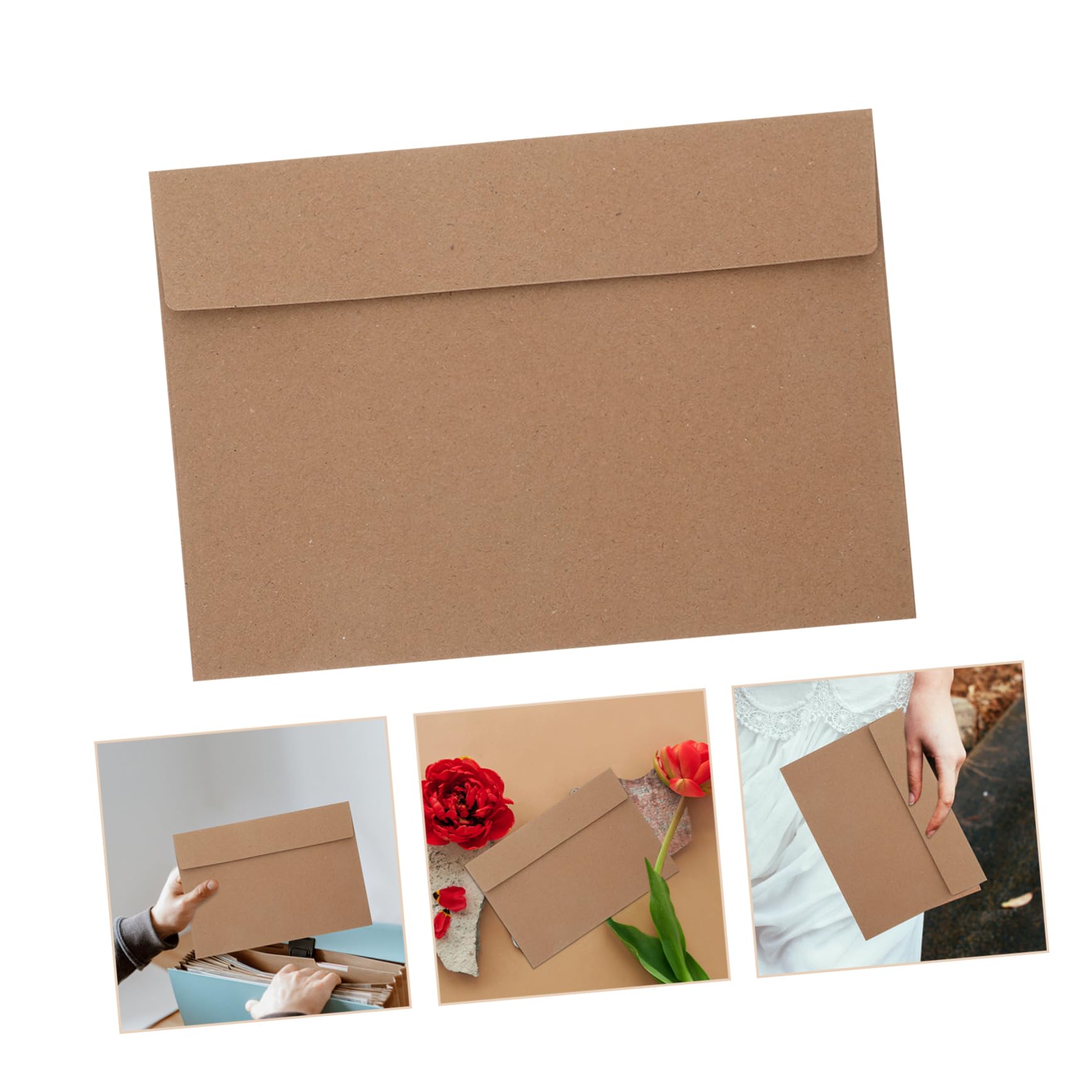 DOITOOL 100pezzi Buste in Carta Kraft Rettangolari Buste Per Biglietti d Portacarte Piccoli Sigillanti in Carta Kraft Per Cancelleria Avvolgibili