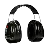 3M PELTOR Hearing Protection Optime 101 Earmuffs, Over the Head, H7A, 27 dB NRR, Adjustable Earcups, E-A-Rfit Compatible, Stainless Steel, Pack of 1, Black/Red