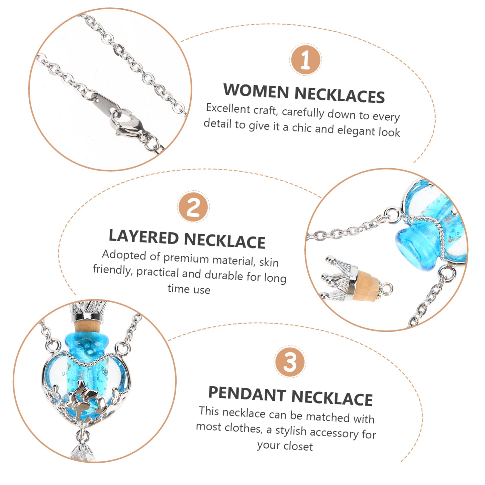 SOIMISS 5piezas Collar Difusor De Fragancia De Perfume Forma De Corazón Diseño De y Joyas Para San Valentín y Ocasiones Especiales