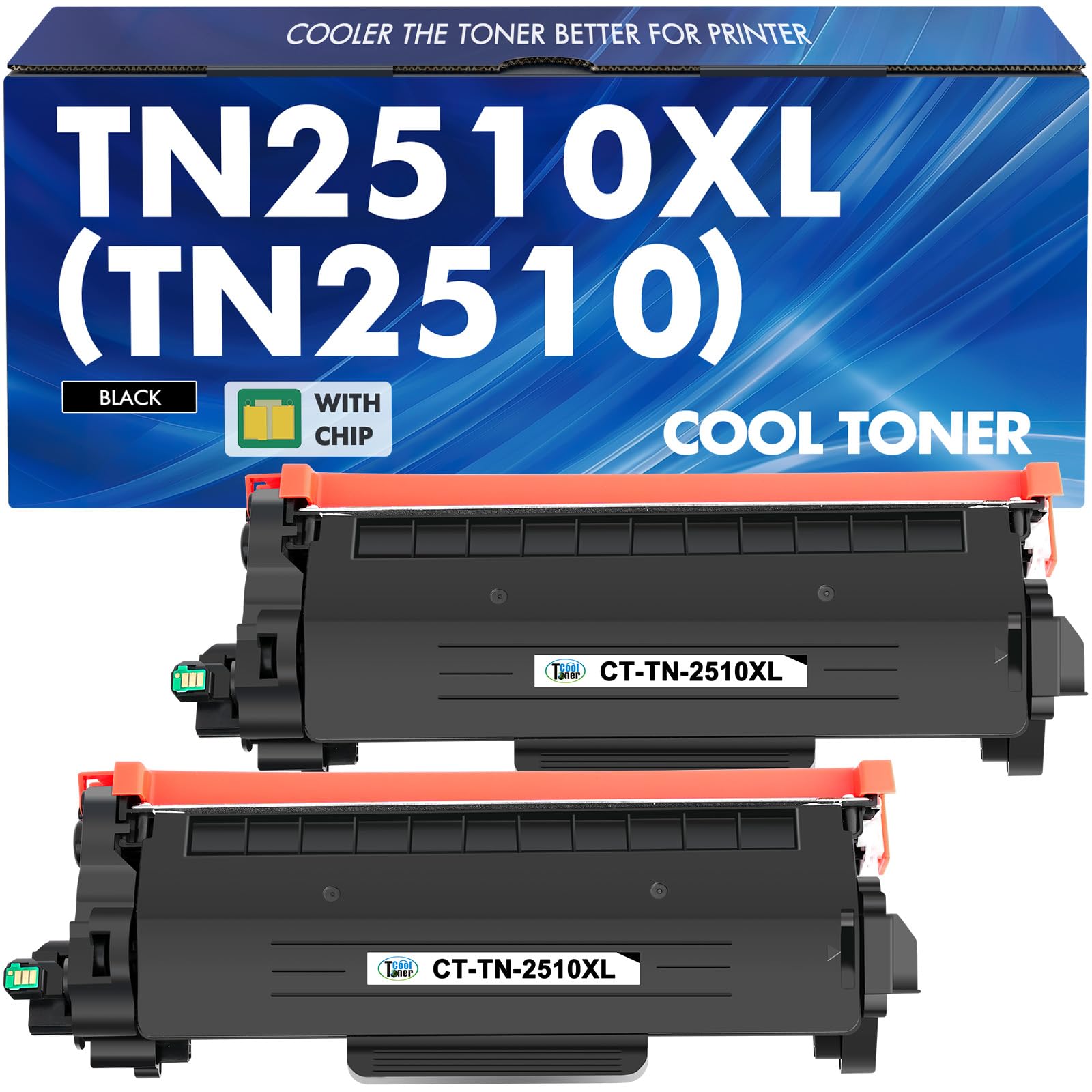 TN2510XL TN-2510XL HL-L2400DWE Toner: Kompatibel für Brother TN-2510 XL TN 2510XL 2510 für HL-L2400DW MFC-L2835DW MFC-L2800DW DCP-L2620DW MFC-L2860DWE DCP-L2627DW TN2510 Mit Chip ( 2-Schwarz )