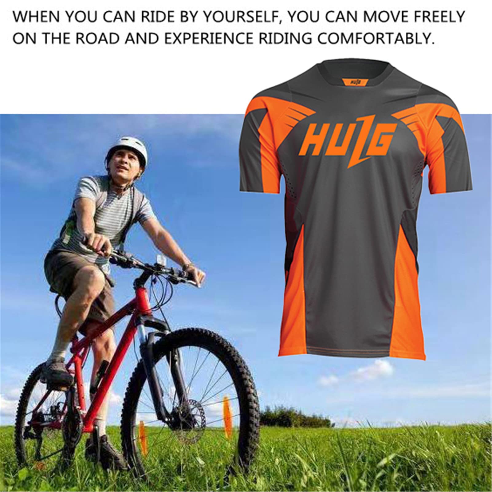 Maillot Cyclisme Homme, Manche Courte Tenue Maillot T-Shirt Cycliste Respirant Séchage Rapid Vélo,Maillot VTT Cyclisme