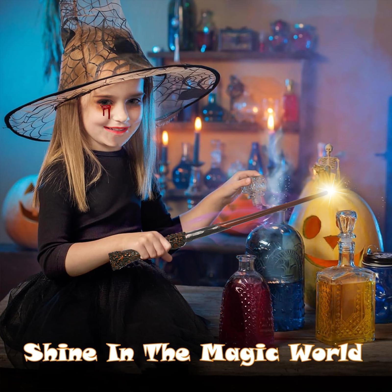 MeYuxg Zauberstab Harry Potter-Harry Zauberstab mit Licht aus Kunststoff Spielzeug Cosplay Props Fanartikel für Kinder ab 7 Jahren Geschenk Deko