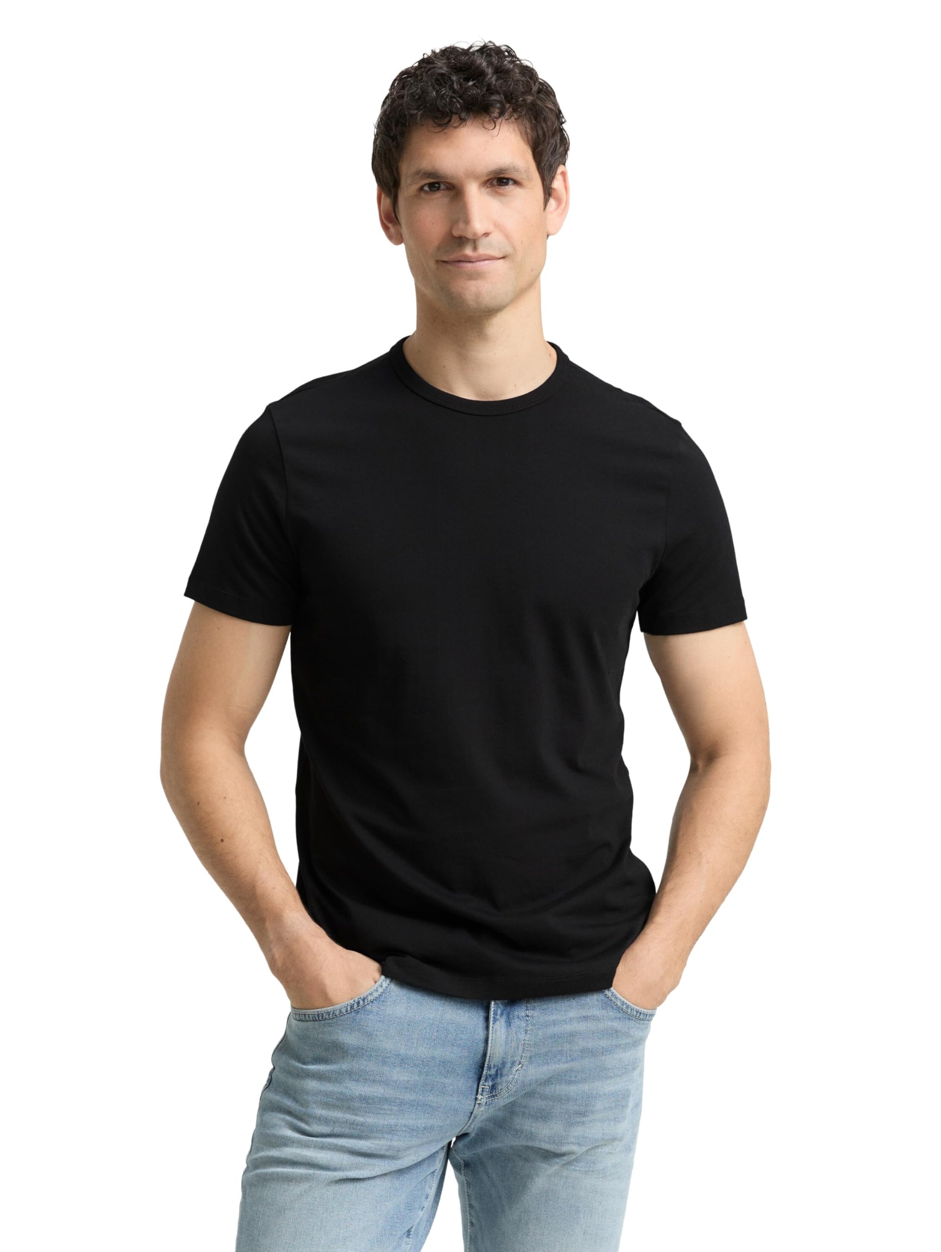 TOM TAILOR Denim Herren Slim Fit T-Shirt aus Baumwolle