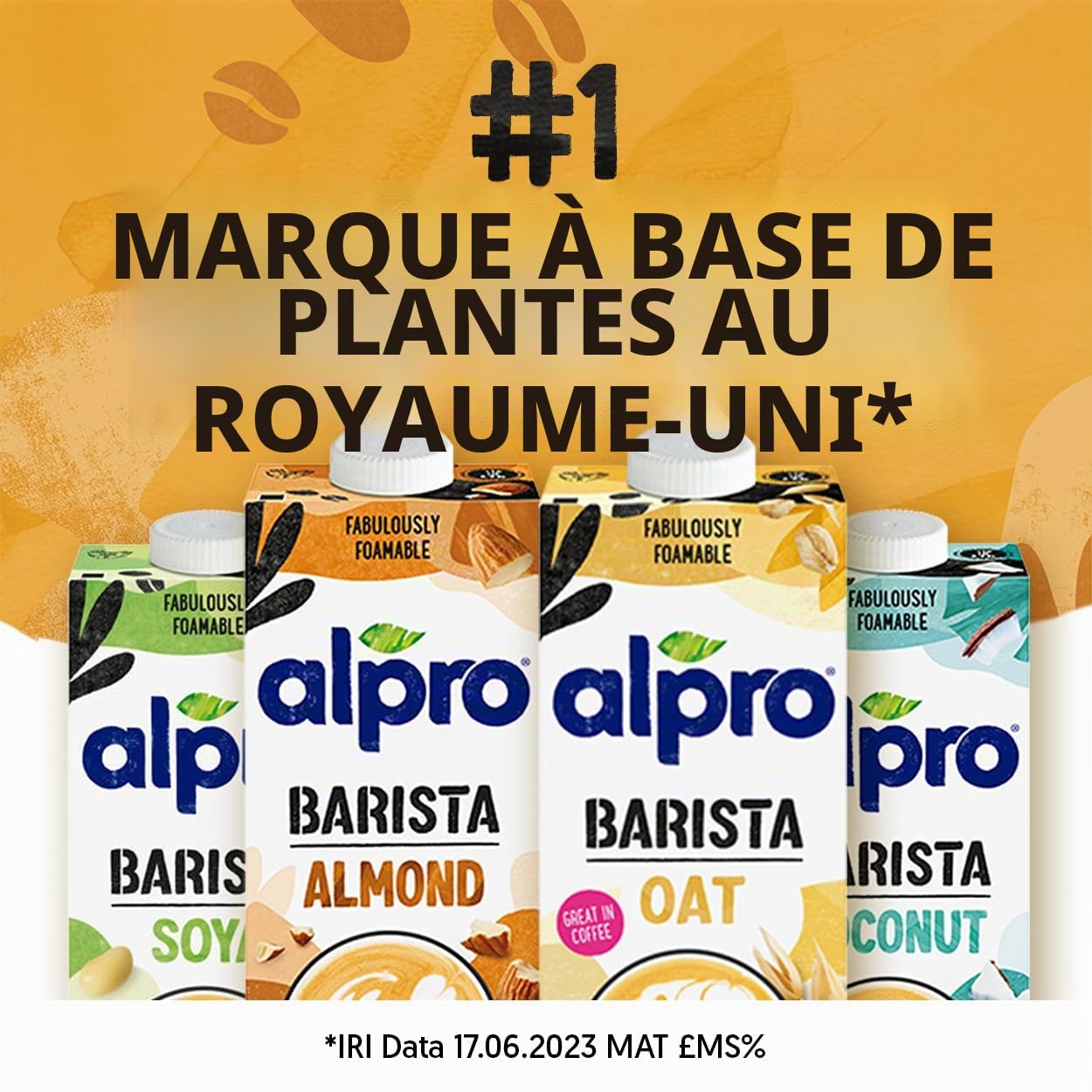 Alpro Barista Boisson d'amande – 8 x 1 l – Alternative au lait végétal – Végétalien