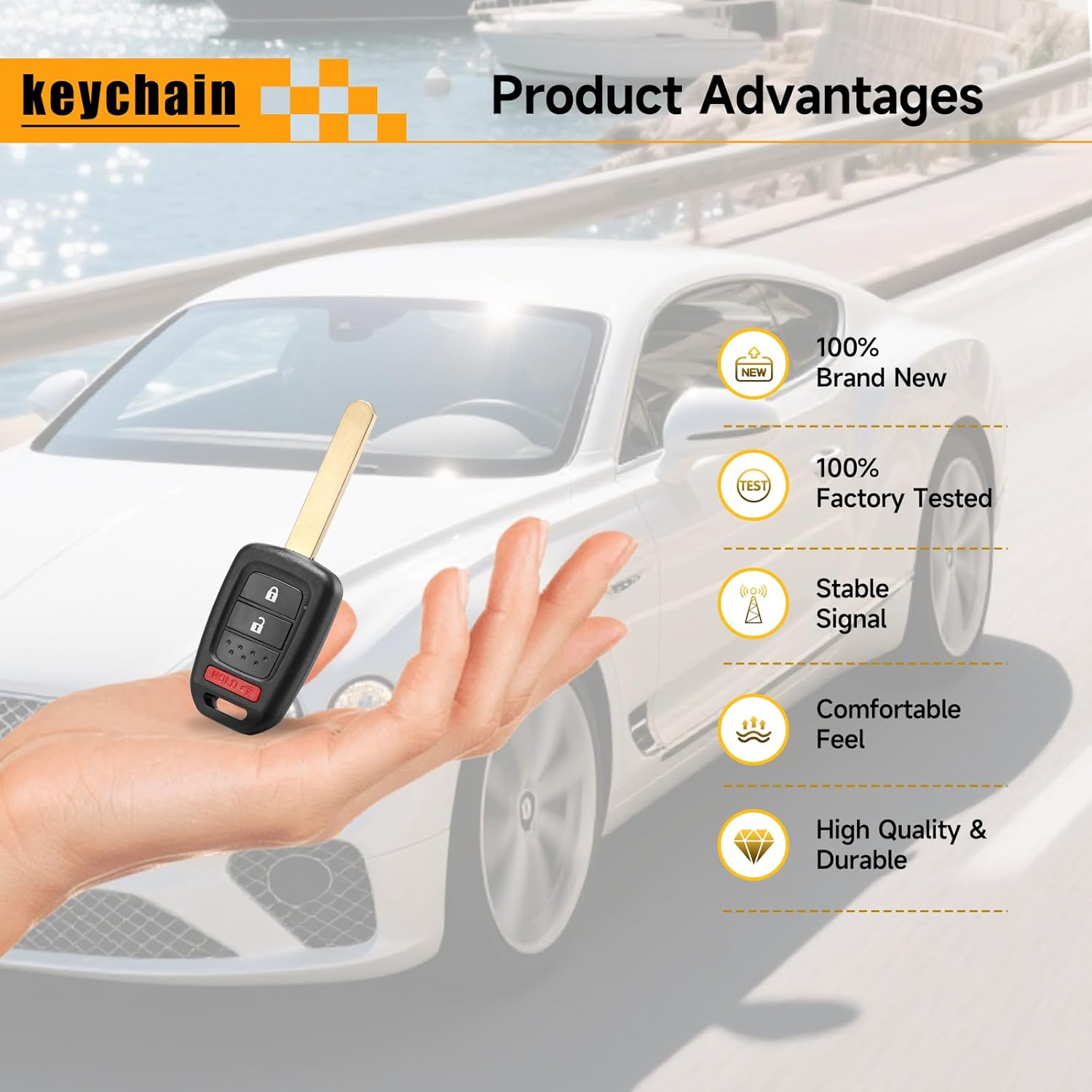 Key Fob Keyless Entry Replacement Fits for Honda CR-V 2014-2016 Crosstour 2013-2015 Fit 2015 2016 2017 2018 2019 2020 Car Remote Control 313.8 Mhz MLBHLIK6-1T 35118-TY4-A00