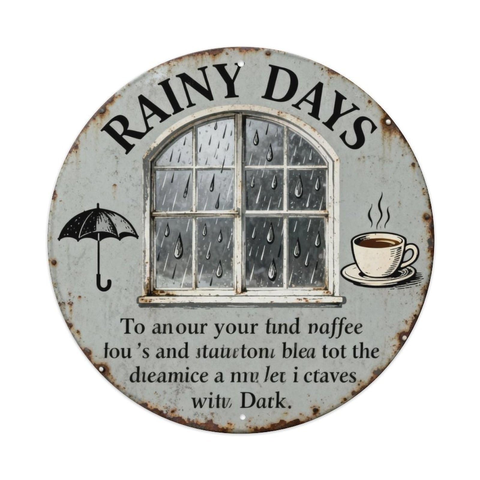 RAINY DAYS Metal Tin Sign Plaque