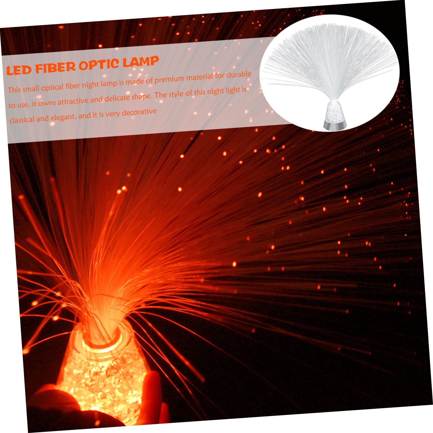 DIYEAH Fiber Optic Lamp Color Changing Battery Powered Light for Party Decoration Unique Optical Fiber Light Creates Warm Atmosphere Safe for Indoor Use