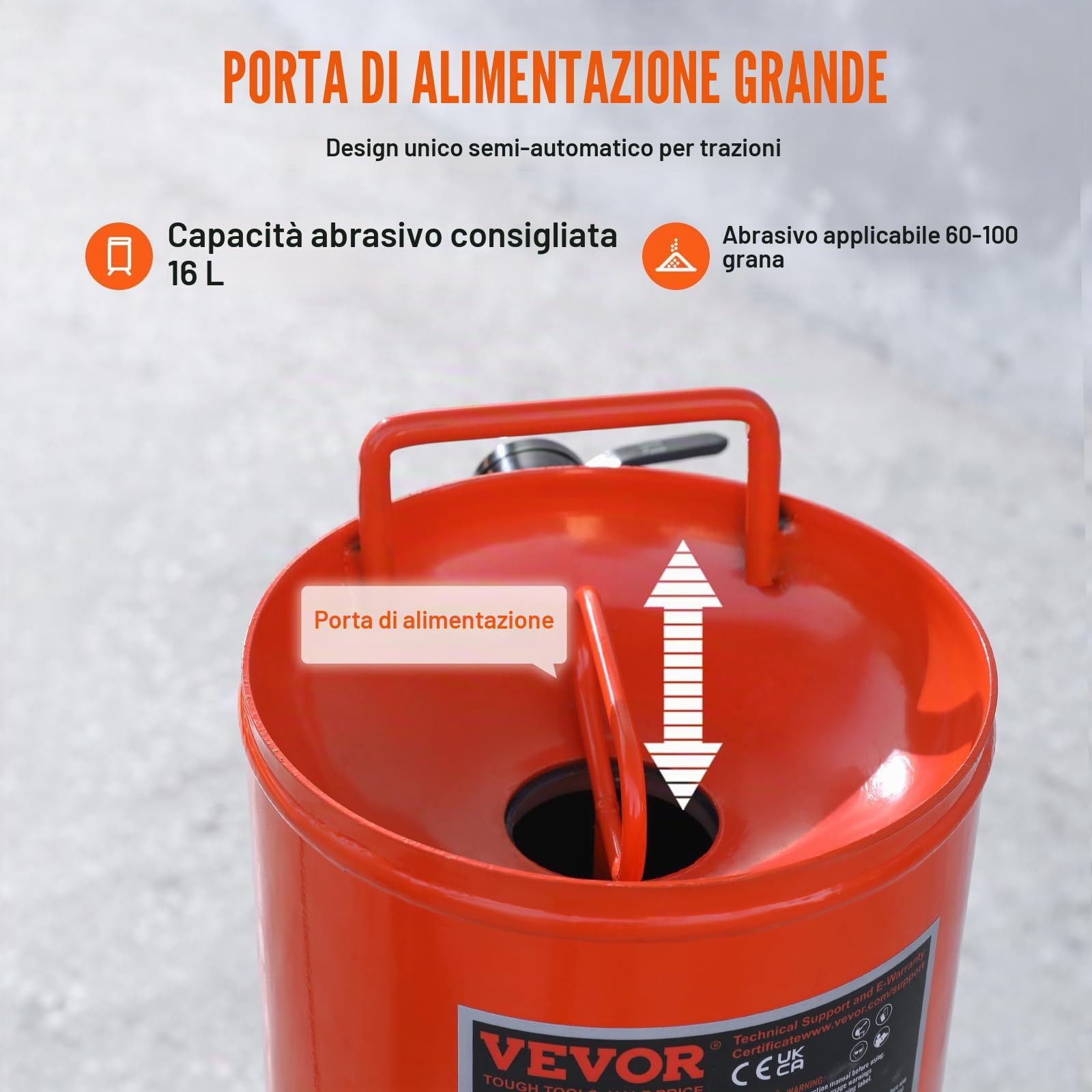 VEVOR Sabbiatrice da 37 Litri, Sabbiatrice Pressione 60-110 PSI, Serbatoio Abrasivo Portatile, Kit Sabbiatura ad Aria 2 Ugelli in Ceramica Separatore Tubo 2,3m per Rimozione di Vernice Macchie Ruggine