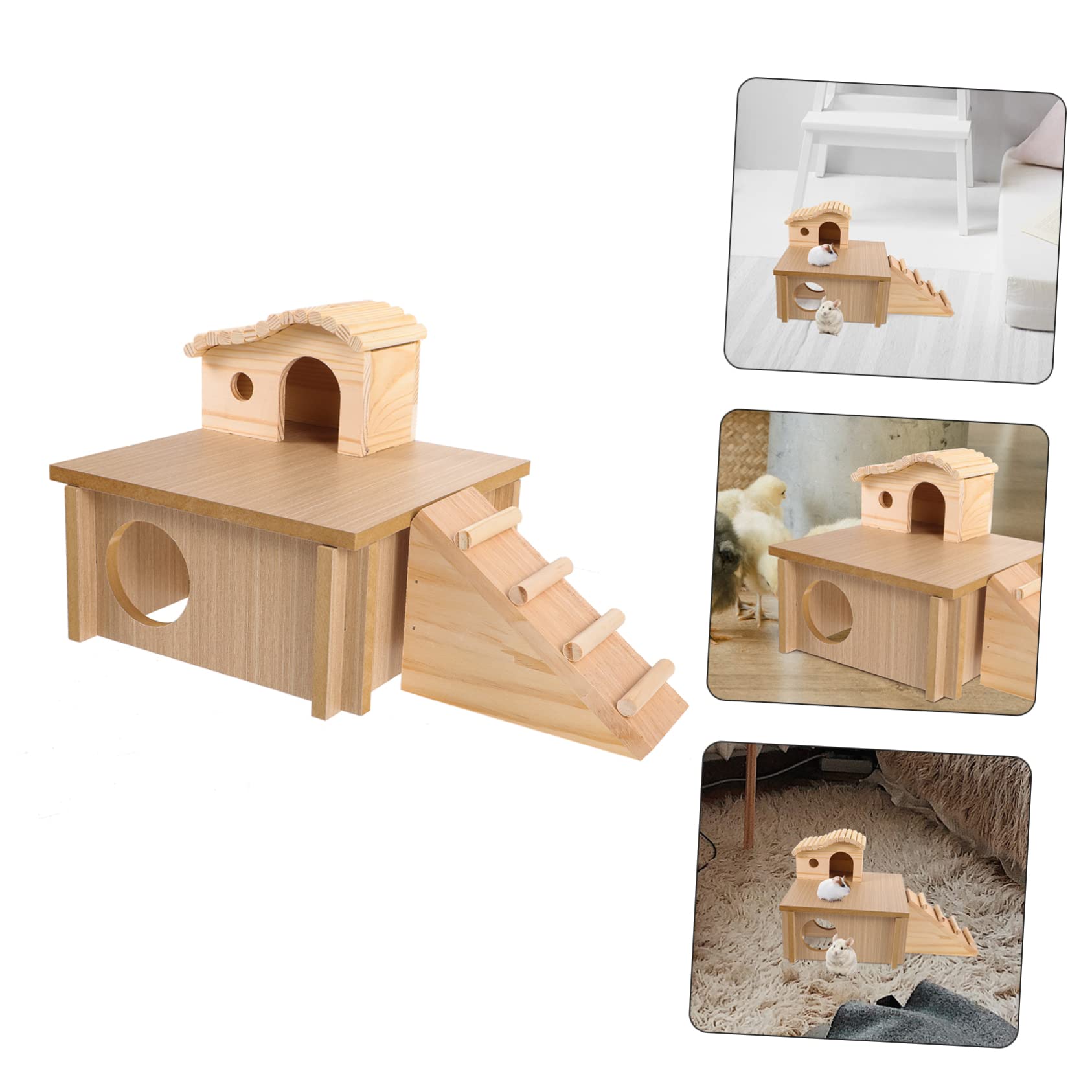 Sosoport Hamsterbrücke Hamsterhaus mit Leiter Versteck und Ruheplattform für Hamster und Chinchilla im Käfig