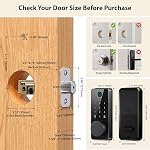 Keyless Entry Door Lock, Smart Door Lock, Smart Deadbolt Lock with Keypad | Auto & One Touch Lock | Smart Locks for Front Door | Easy Installation | Exact Fingerprint | App Control | 6-Month Battery
