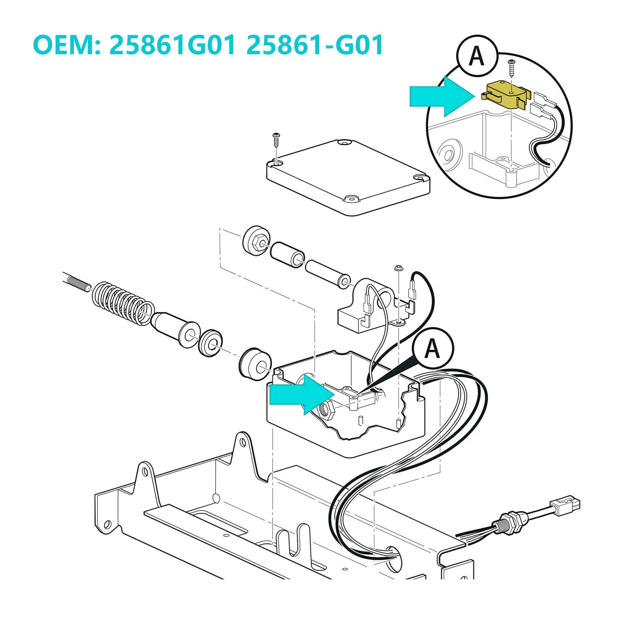 10L0L Wózek golfowy Accelerator Pedal Box Mikroprzełącznik do EZGO TXT 1994-Up OEM# 25861G01 25861-G01