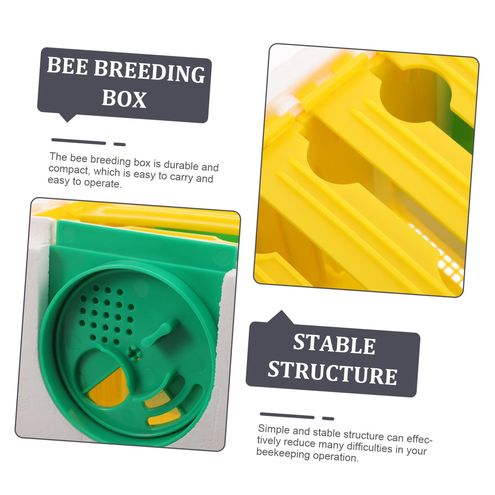 Happyyami Scatola Per Allevamento Api e Arnia Di Accoppiamento in Plastica Resistente Per Apicoltura Da Giardino e Balcone, Kit Attrezzature Per Apicoltori Struttura Compatta e Trasportabile