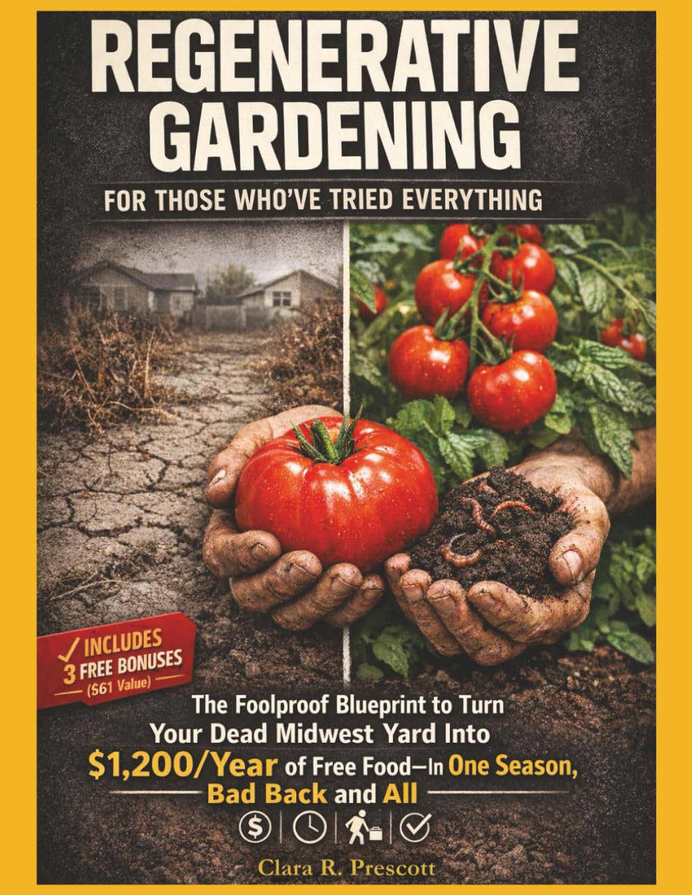 Regenerative Gardening For Those Who've Tried Everything: The Foolproof Blueprint to Turn Your Dead Midwest Yard Into $1,200/Year of Free Food—In One Season, Bad Back and All      Paperback – March 9, 2026