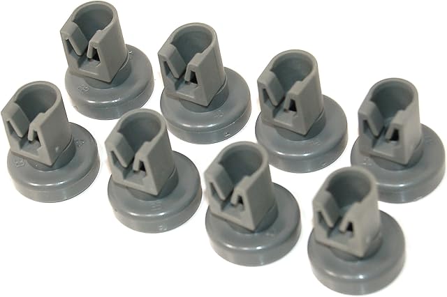 Zanussi Dishwasher Grey Upper Basket Wheels - Pack Of 8 (Genuine part number 50286967000)