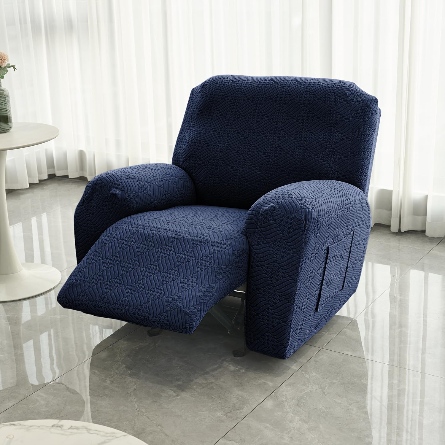 HOKIPO Recliner Sofa Cover - Navy Blue -1