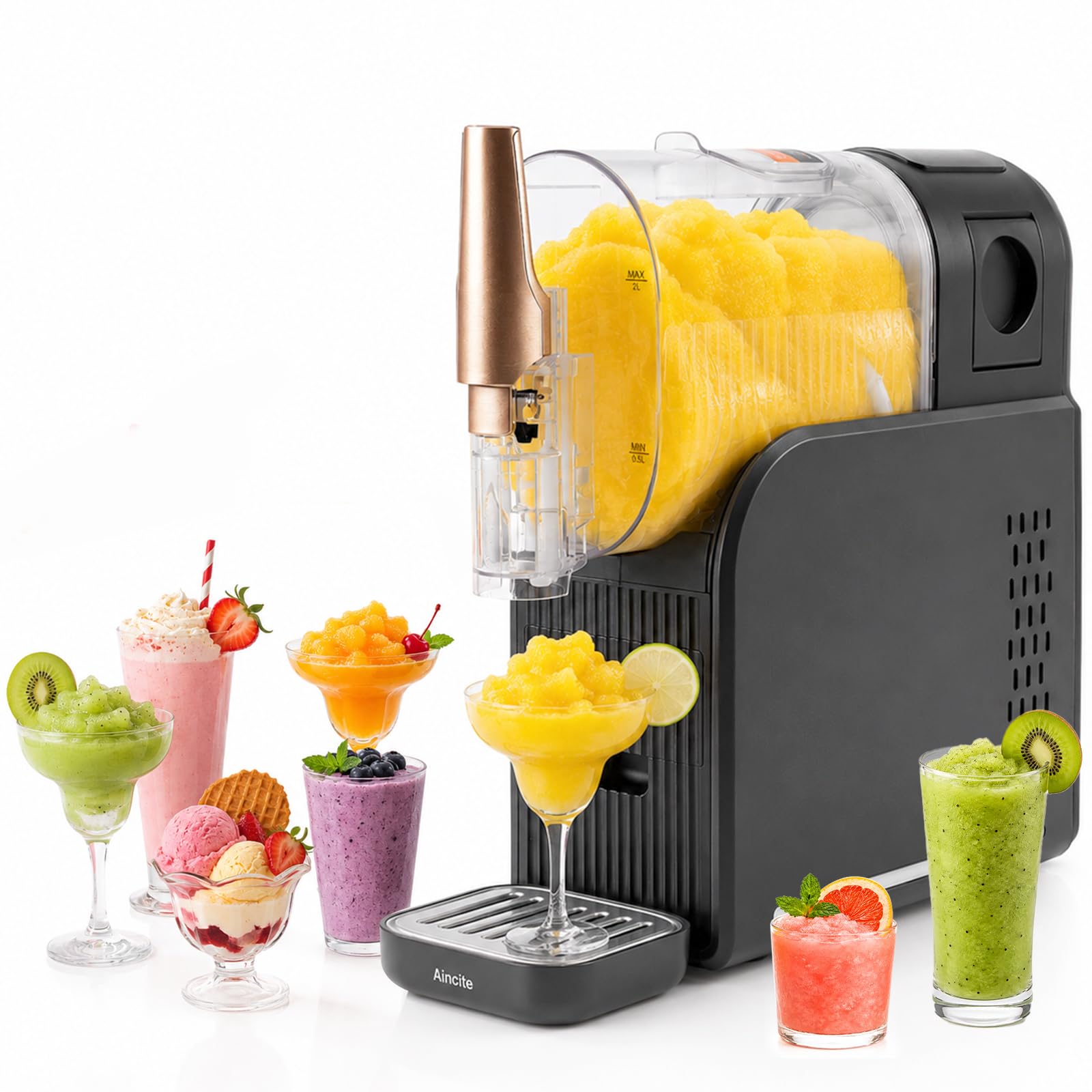 Slush Machine, 2L Frozen Drink Maker with 6 Presets, No Ice Needed Slushie Machi...