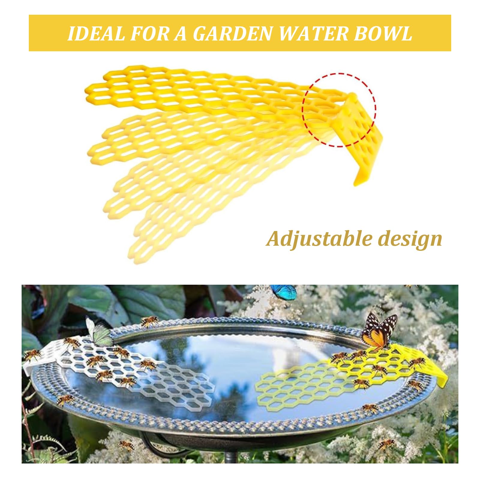 3 Escaleras Flotantes para Abejas - Isla de Colmena Plegable en Plástico | Bebedero Seguro para Polinizadores en Jardines, Huertos y Colmenares (Antiahogamiento)