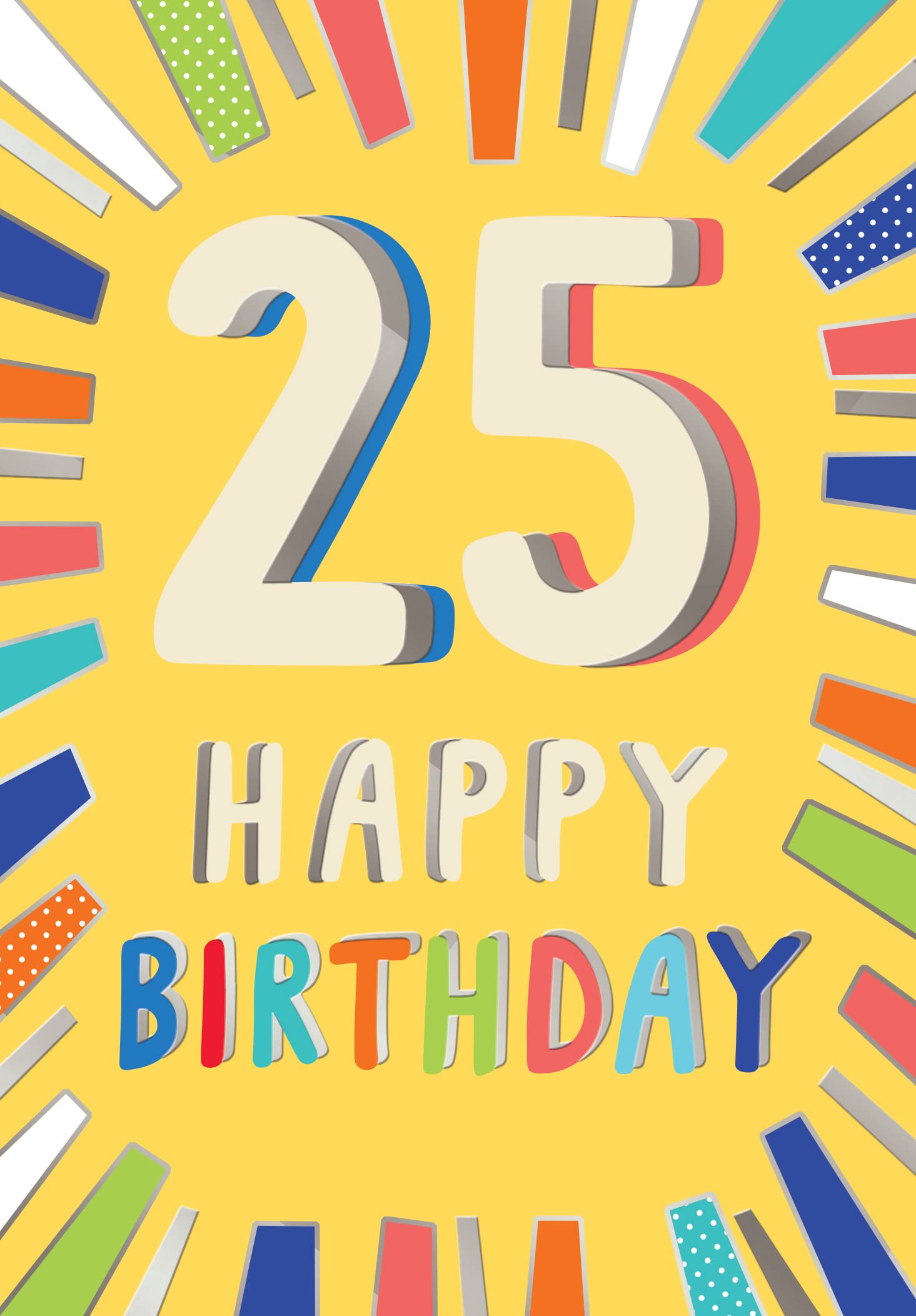 Piccadilly Greetings 25th Birthday Milestone Birthday Card Age 25, Approx. 7 x 5 inches