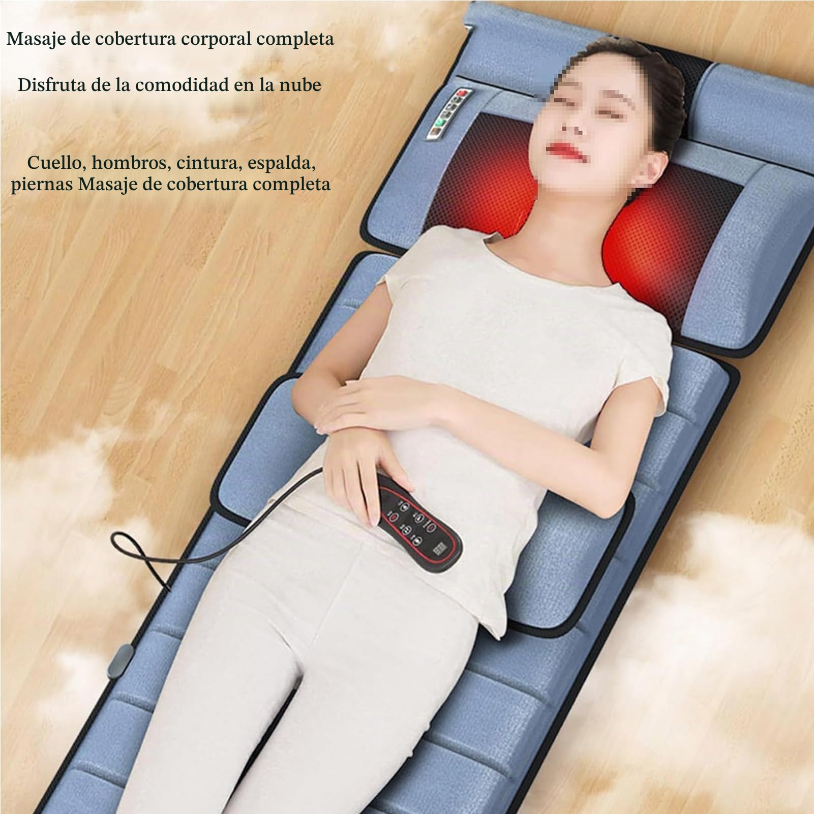 Estera De Masaje Con Calefacción, Con 20 Cabezales De Masaje Shiatsu Para Cuello, Estera Masajeadora De Cuerpo Completo, 10 Motores De Vibración, Colchón De Masaje Para Cuello, Espalda,cintura,piern
