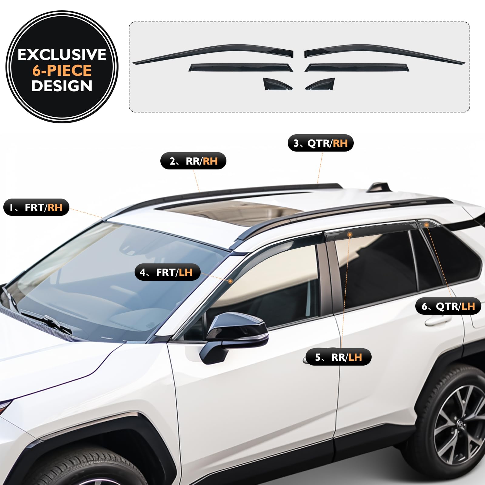 Goodyear Shatterproof Window Deflectors For Toyota RAV4 2019 - View #4