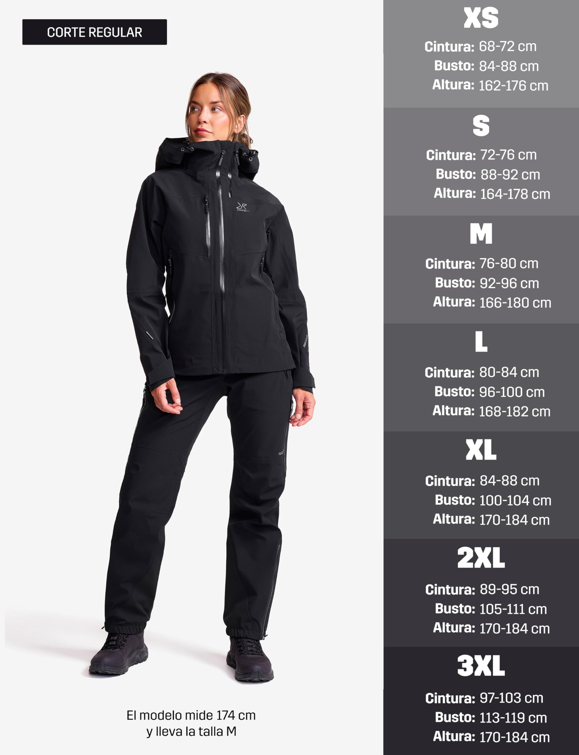 RevolutionRace Cyclone 3L Shell Jacket para Mujer, Chaqueta Impermeable con Reflectores Recco para Senderismo