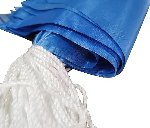 Miniatura 3 de tibijoy Banderines azules de 260 pies, banderines de cuerda triangular, banderas de poliéster para fiesta de gran apertura, fiesta de Navidad,