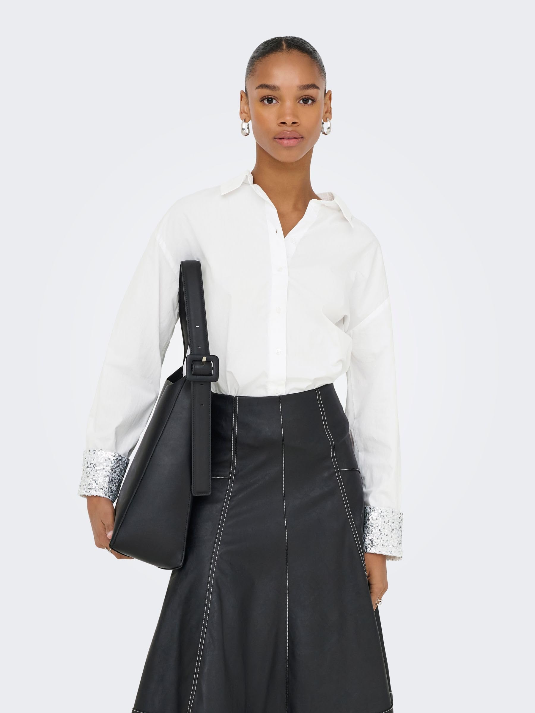 ONLY Onlpanama LS Sequines Mix Shirt Wvn Onlpanama LS Sequines Mix Shirt Wvn Donna (Pacco da 1)