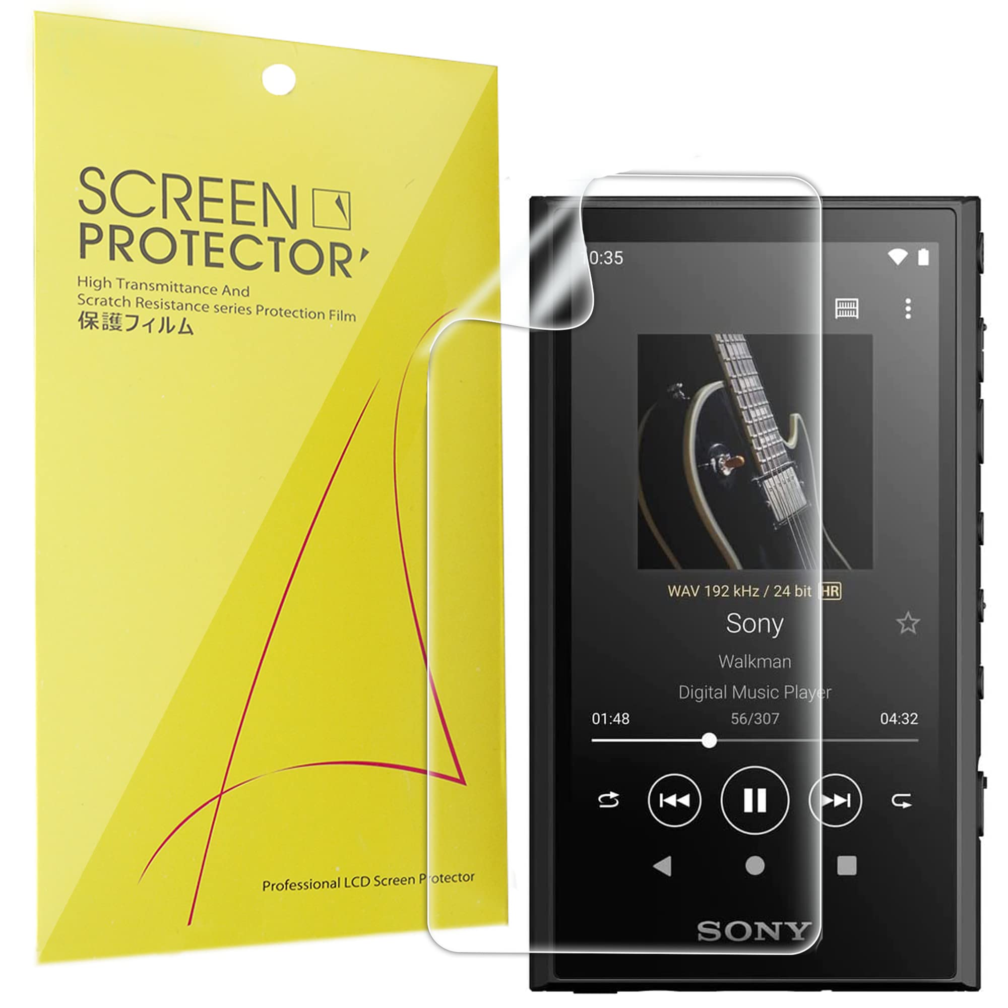Película protectora compatible con Sony NW-A306 transparente de cobertura completa TPU 8