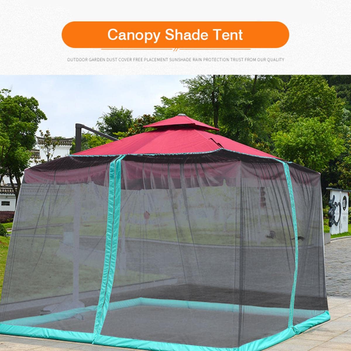 Ombrello Zanzariera Regolabile in Altezza Schermo Portatile Leggero Resistente Ai Raggi UV Stile Gazebo Zanzariera Campeggio All'aperto-300x300x230cm,Francia