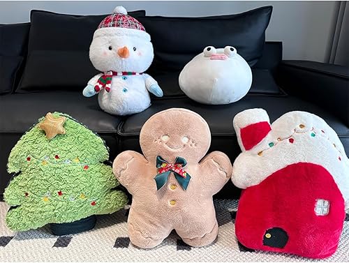 Miniatura 6 de Almohada de peluche de muñeco de nieve de Navidad  19.7 pulgadas almohada de peluche de muñeco de nieve de Navidad  Sofá para el hogar, decoración