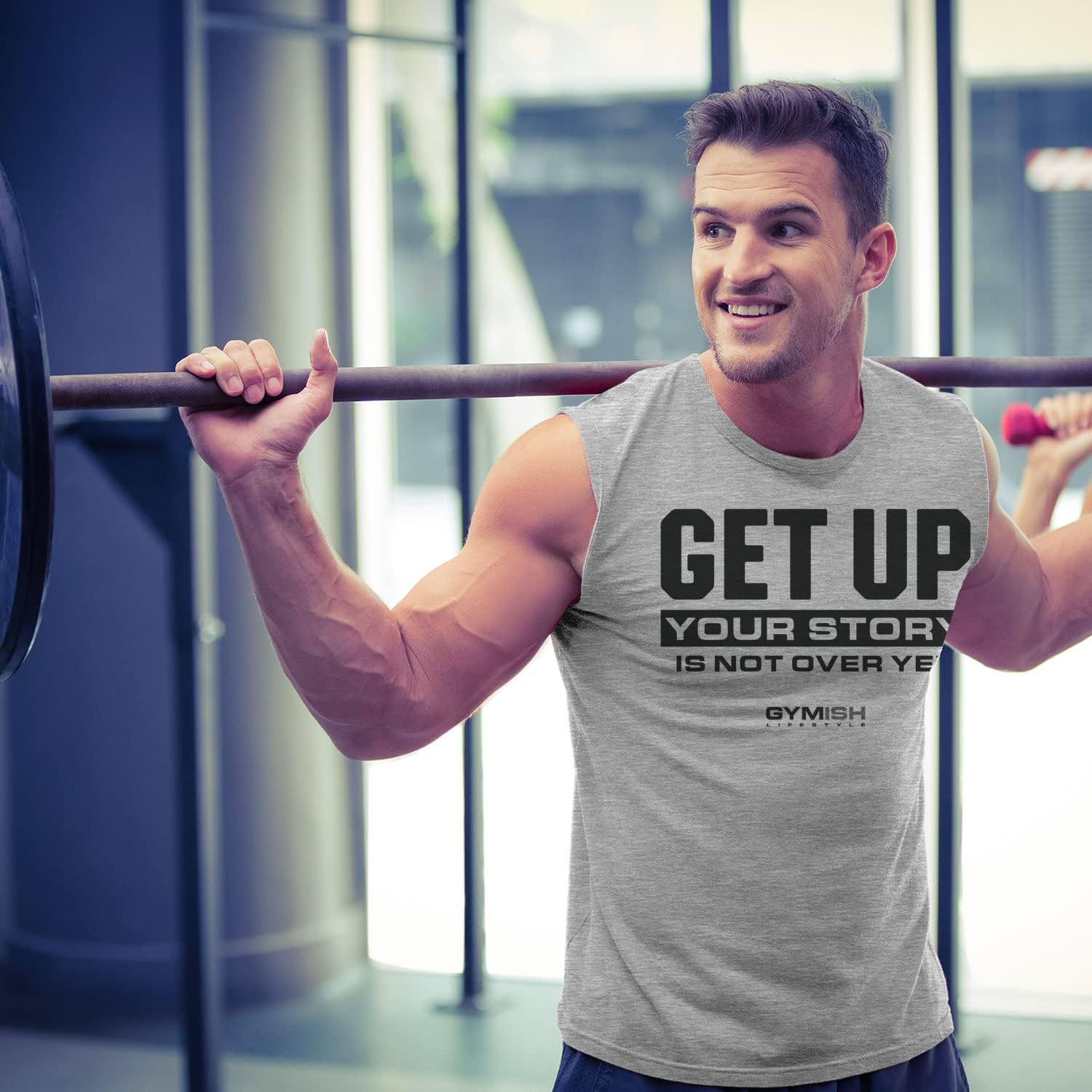 Your Story is Not Over Yet, Get Up Gym Motivational Tank Top for Men