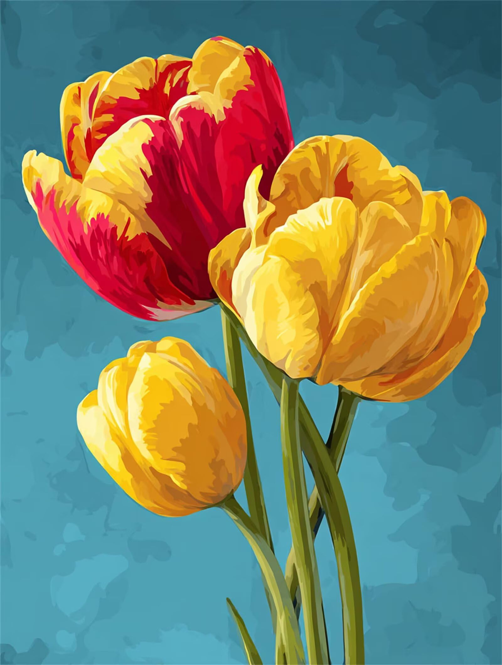 Dipingere con i Numeri Adulti Colore, Fiori Dipingere con i Numeri Bambini DIY Kit, Set Premium con Pennelli, Decorazione Casa & Creativo Regalo di Compleanno, Attività di Tempo libero 70x95cm z-20