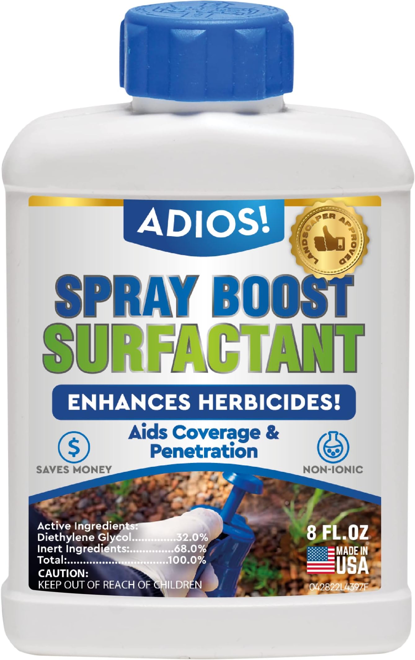 Spray Boost Surfactant for Herbicide and Weeds, Makes 25 Gallons of Nonionic Wetting Agent (8oz)