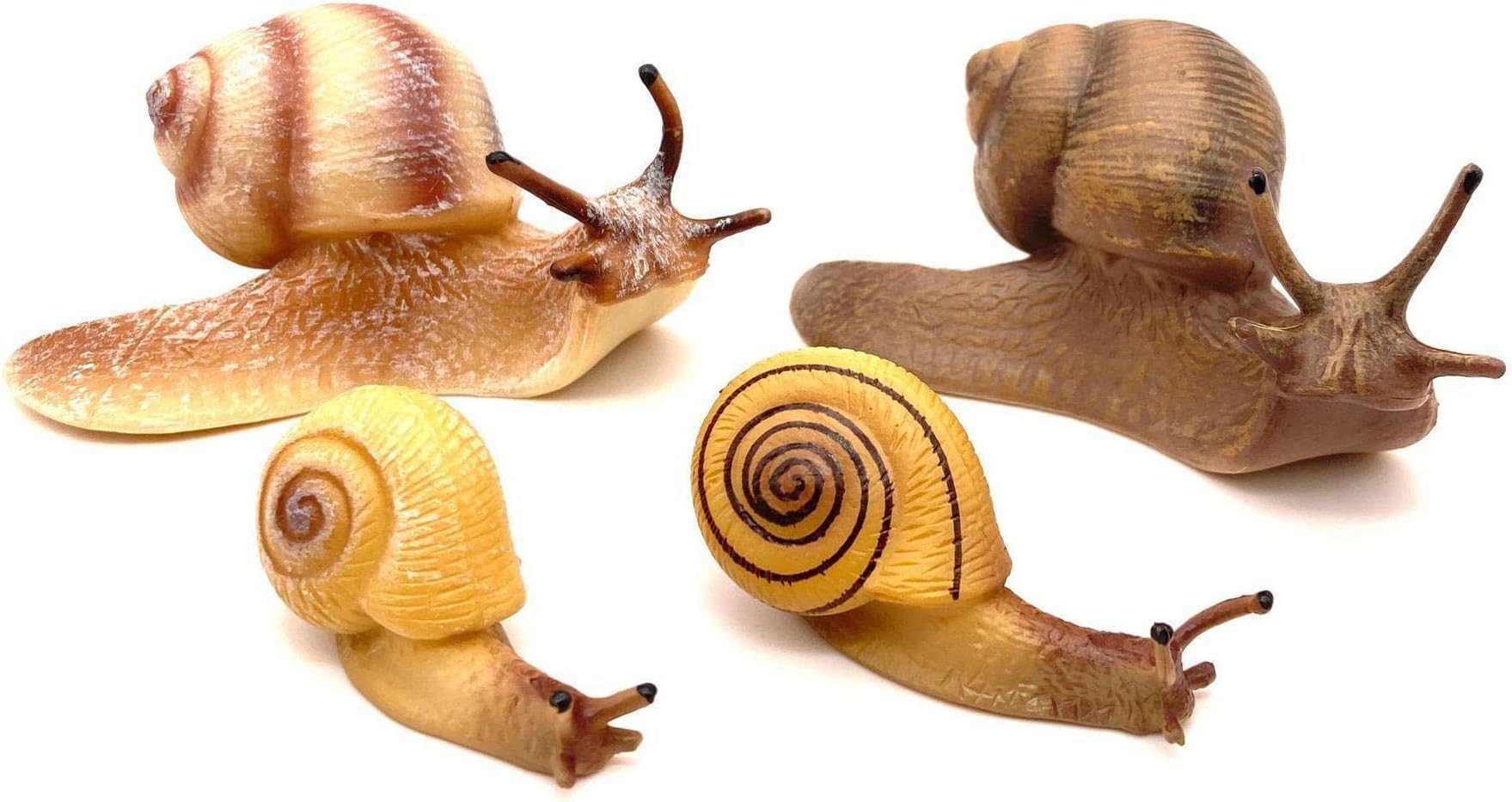 4 Pcs Snail Figurines Snail Model Miniature Snail for Fairy Garden Micro Landscape Decor