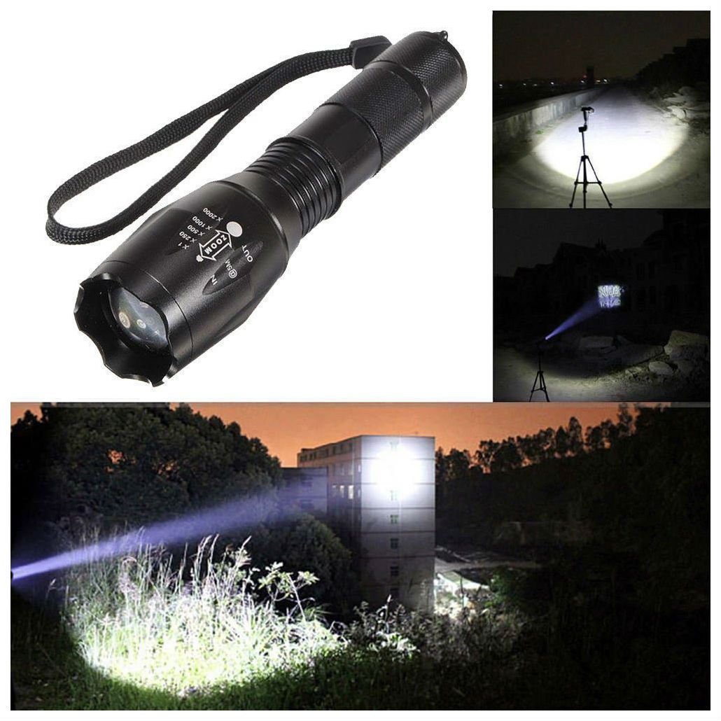 Lampe Frontale Tactique Bailong CREE XM-L T6 - 1800 Lumens, Zoom, IPX4 - Neuf