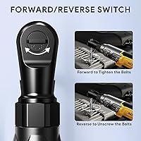 Vista 5 de Llave de trinquete inalámbrica de 3/8", compatible con batería DEWALT 20V MAX, motor eléctrico de trinquete sin escobillas de 74 pies-libras