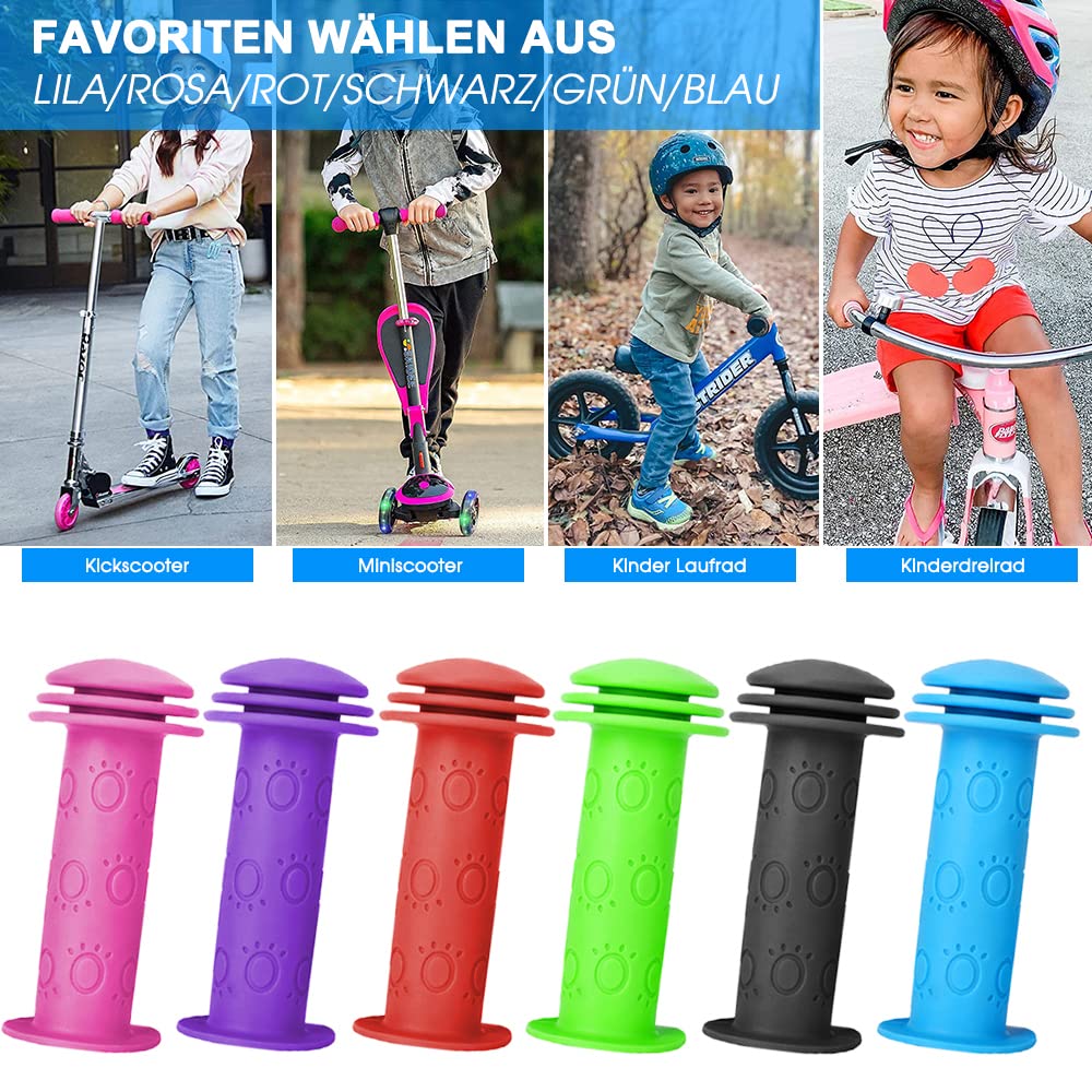 Manopole per bicicletta per bambini, 22 mm, in gomma