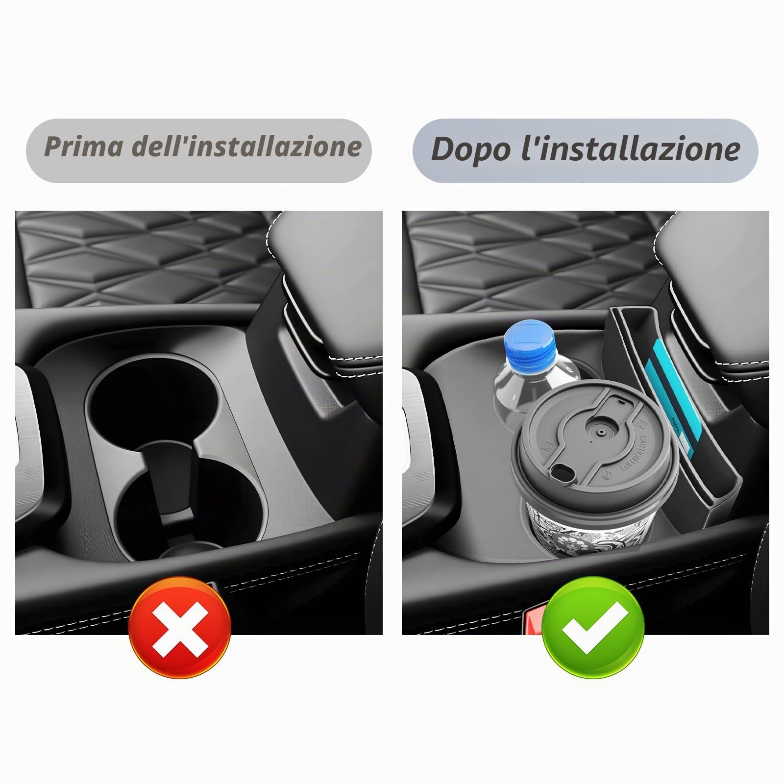 SKTU Portabevande per console centrale, compatibile con Nissan Qashqai J12 e-Power/Mild Hybrid 2021-2024 2025, supporto per tazza per Qashqai 2025 Accessories (TPE)