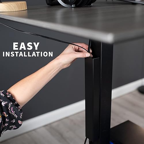 Miniatura 4 de VIVO DESK-AC01-1MB - Canal de gestión de cables vertical magnético de acero de 14 pulgadas, organizador de cables, cubierta para el hogar y la